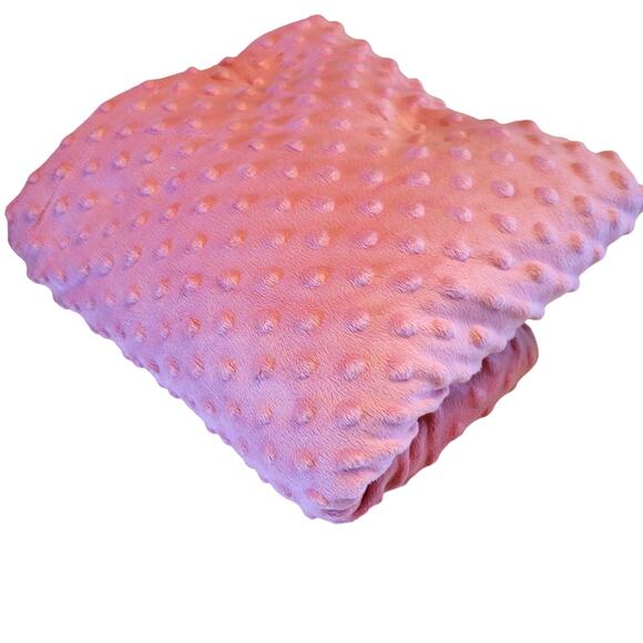 Soft Pink Minky Dot Fabric 2 Yards x 63" Polyester Plush Craft Sewing Material - Picture 1 of 11